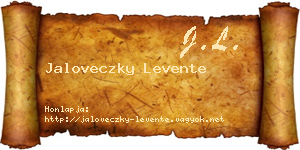 Jaloveczky Levente névjegykártya